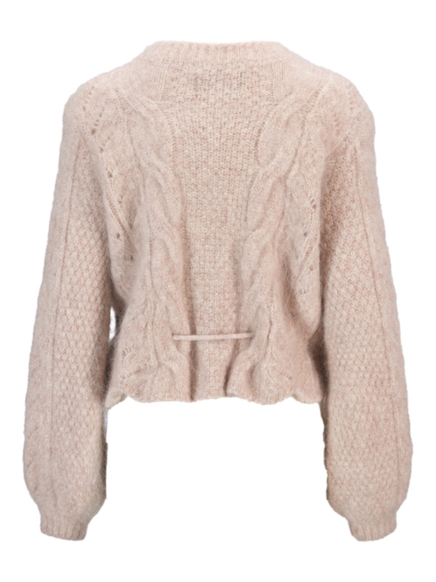 Sophia Chunky Cardigan - Beige Melange - at home