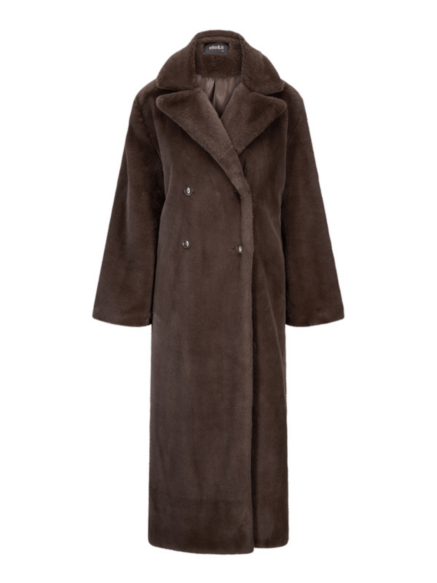 Talea Fake Fur Jacket - Dark Brown - at home