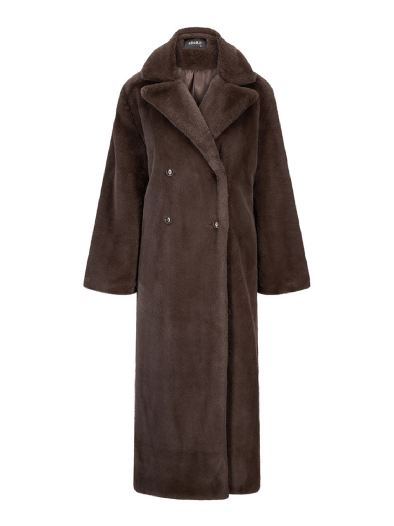 Talea Fake Fur Jacket - Dark Brown - at home