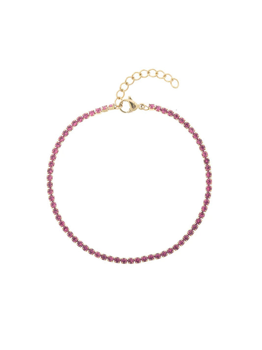 Tennis Chain Bracelet 2mm - Pink - at home