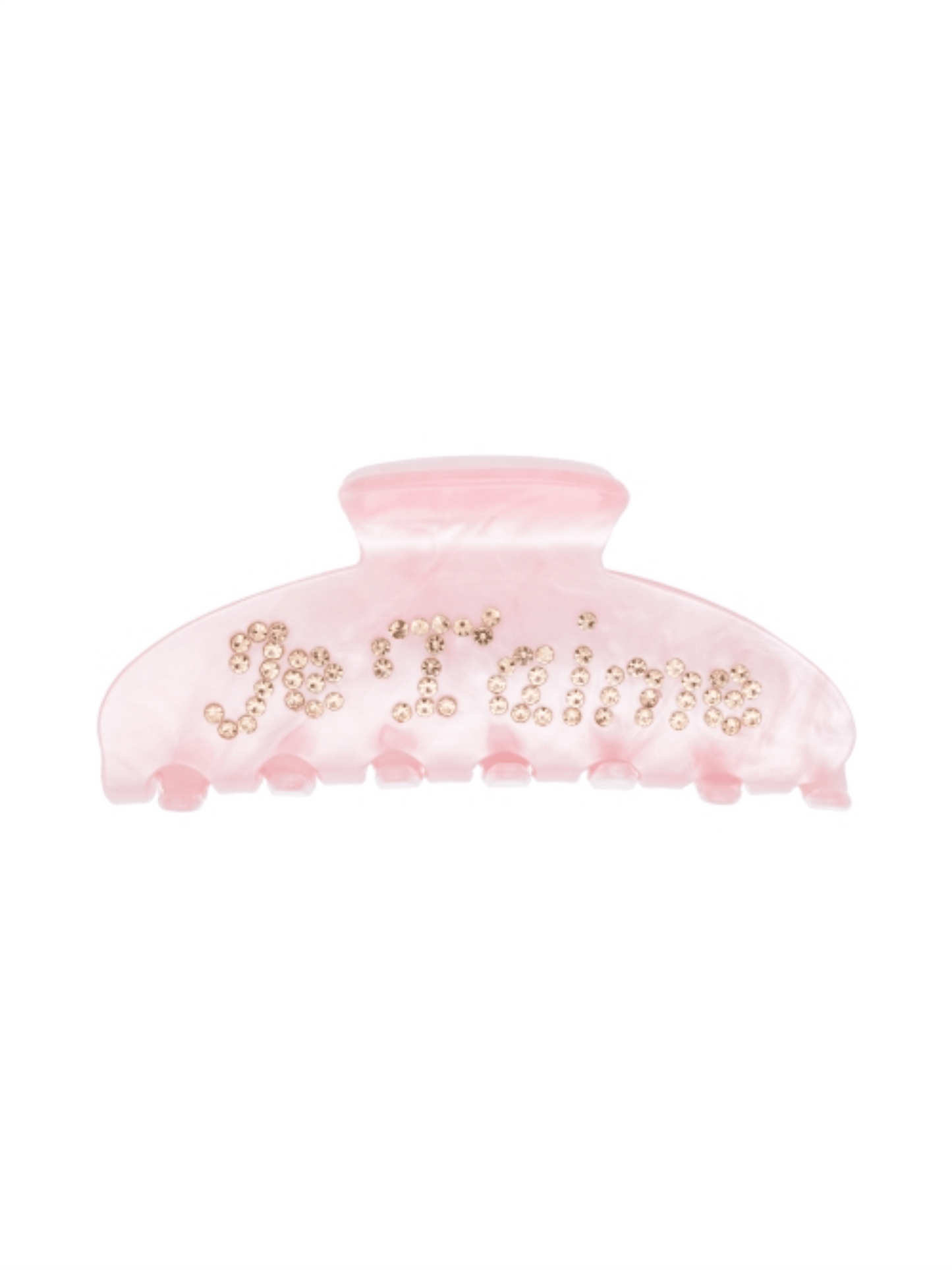 Text Hair Claw «Je T’aime» - Pale Rose - at home