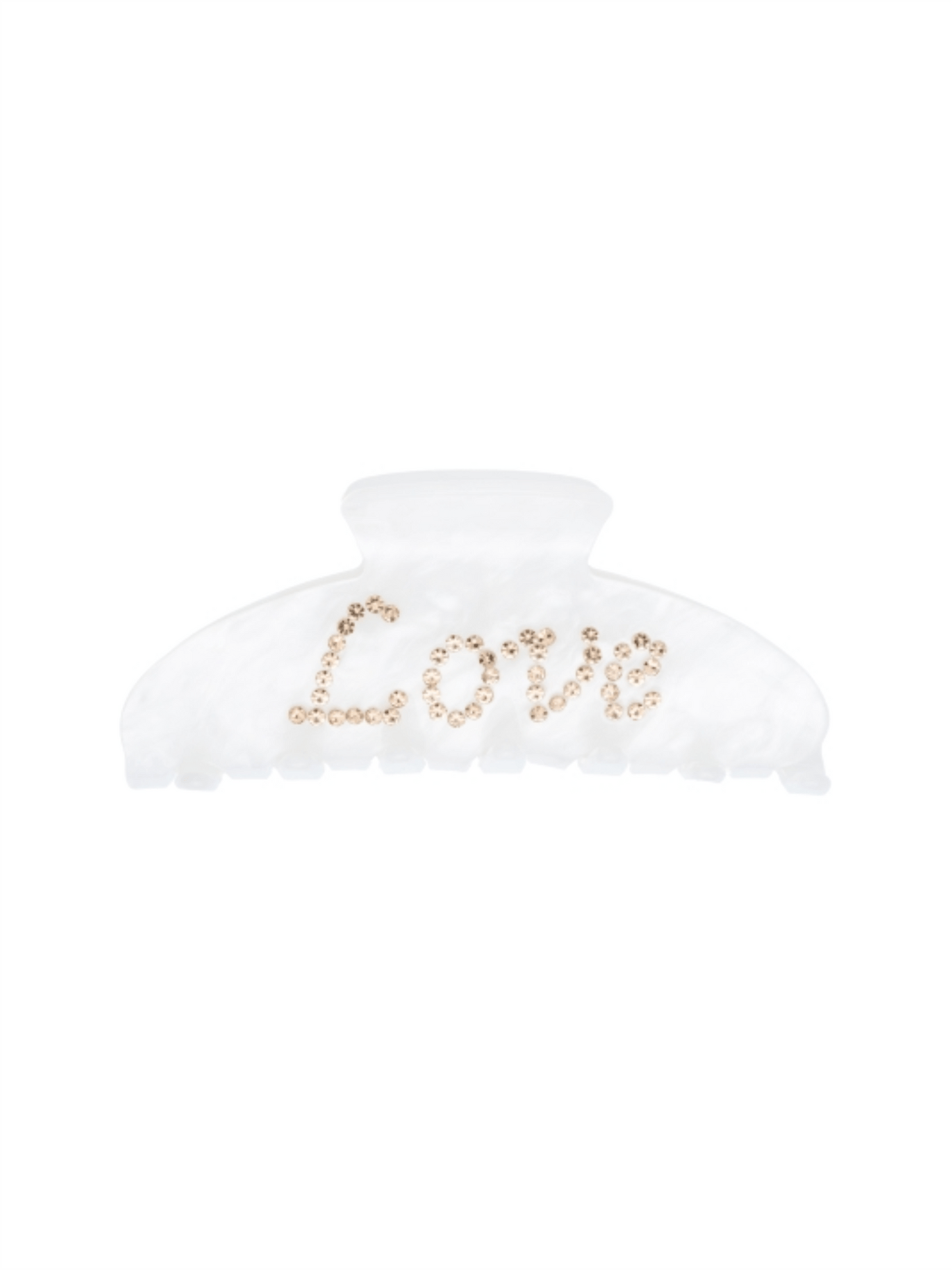 Text Hair Claw «Love» - White - at home