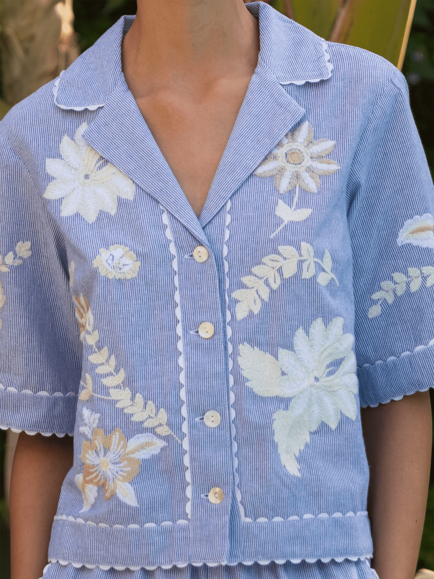 Tiger Lily Shirt - Blue - at home