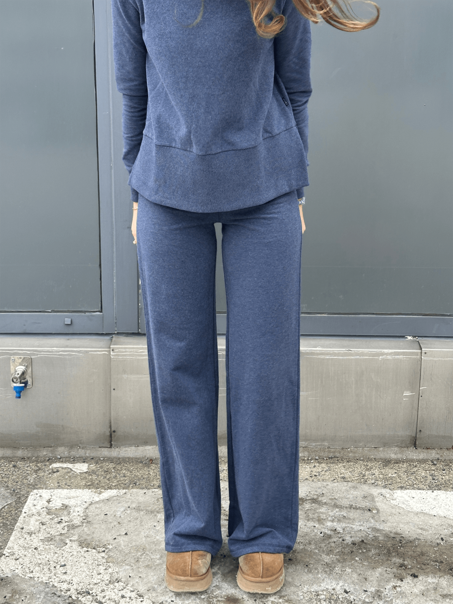 Tilly Pants Wide - Denim Blue - at home