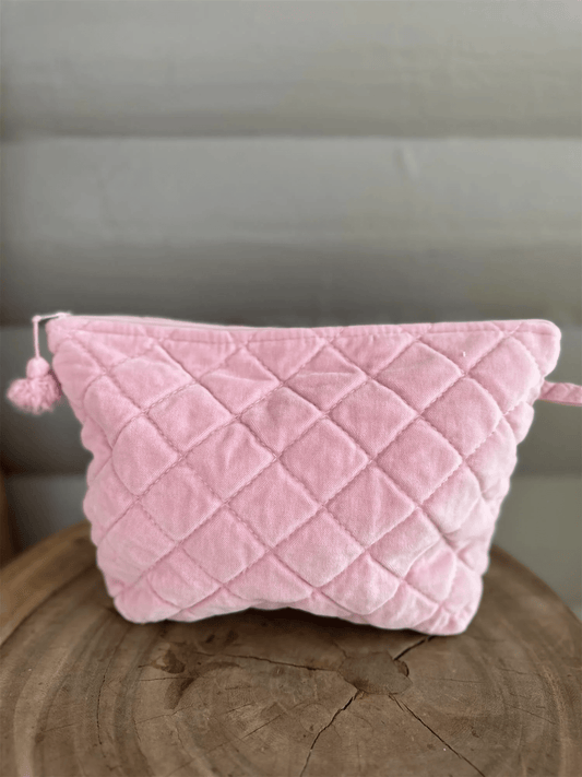 Toalettmappe Velur - Bubblegum Pink - at home