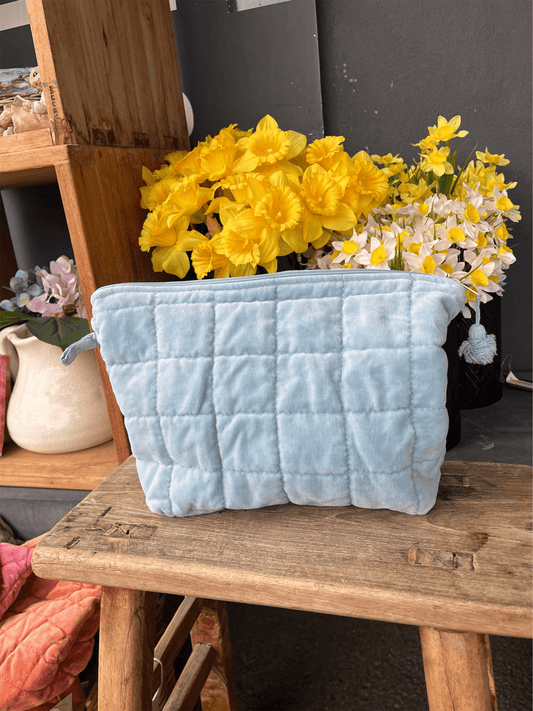 Toalettmappe Velur - Crystal Blue - at home