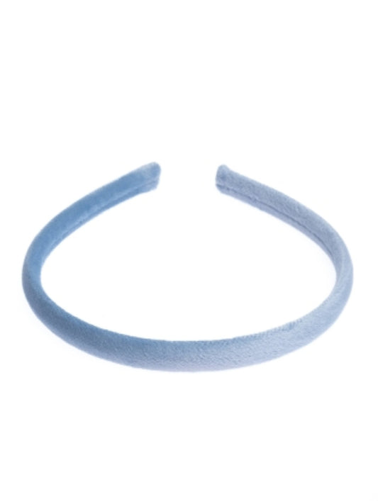 Velvet Headband Thin - Light Blue - at home