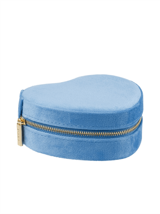 Velvet Heart Jewellery Box - Ibiza Blue - at home
