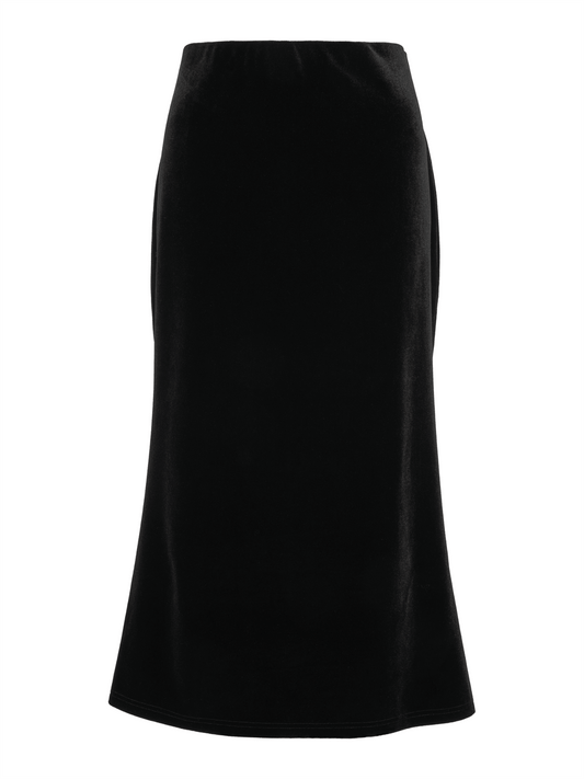 Velvet Skirt - Black - at home