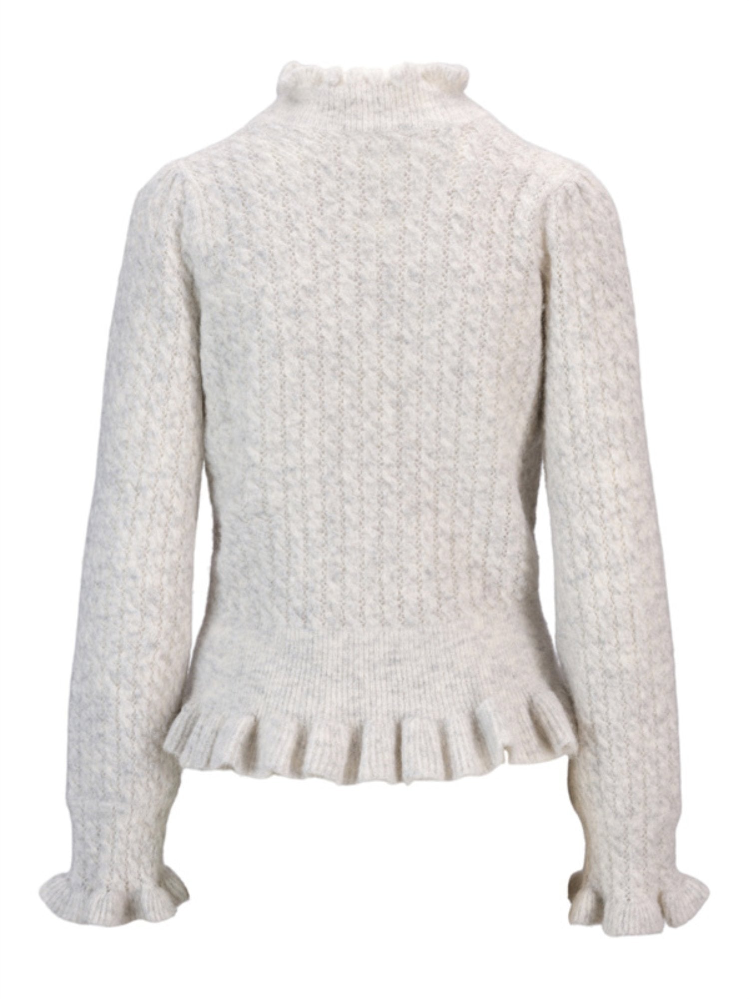 Vienna Alpaca Sweater - Light Grey Melange - at home