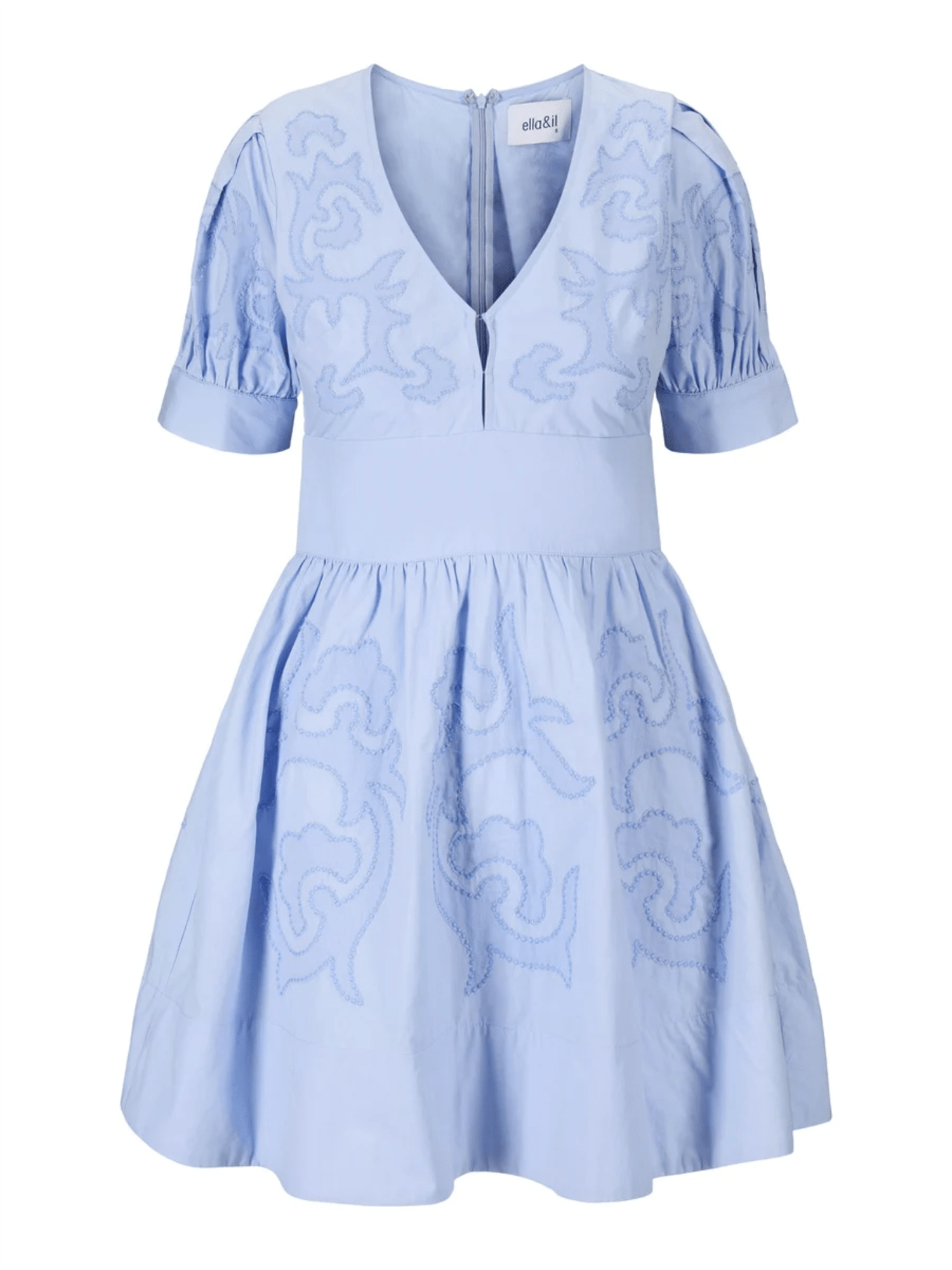 Zenda Embroidery Dress - Lavender Lustre - at home