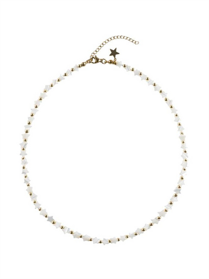 Full Star Mop Necklace - White Pearl