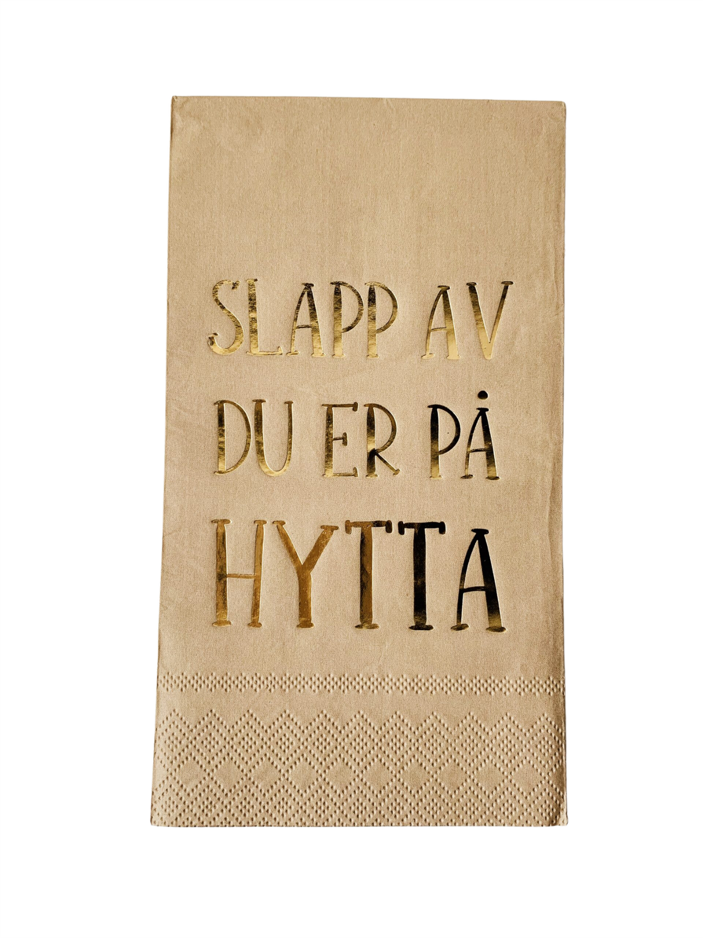 Servietter - "Slapp Av Du Er På Hytta" 33x40cm Brun