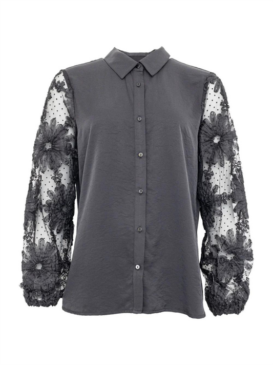 Paris Lace Shirt - Black