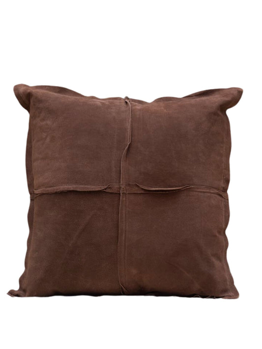 Brown Leather Cushion 45x45cm - at home