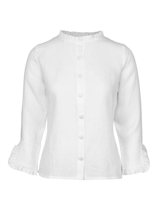 Clarion Linen Shirt - White (UKE 12) - at home
