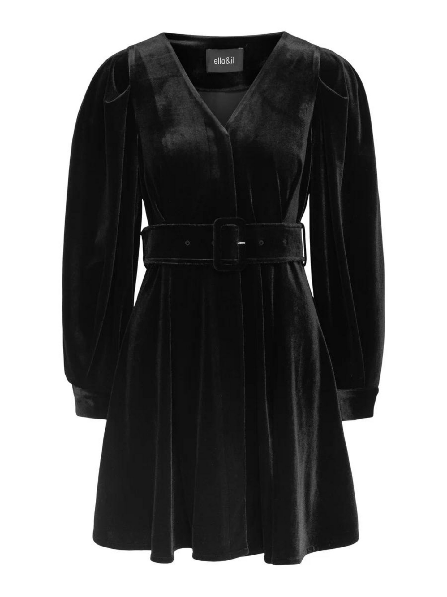 Hadley Velour Dress - Black