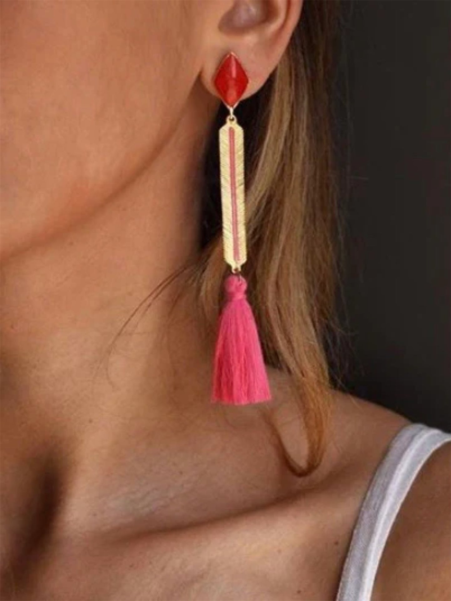 Izzy Earrings - Red - at home