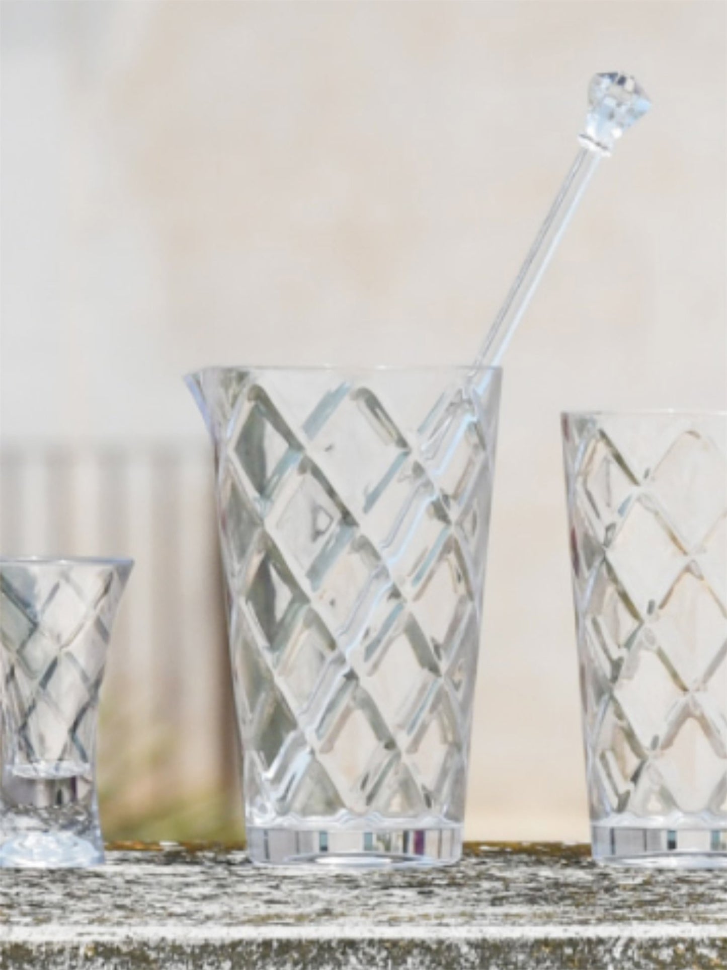 Mixing Tumbler With Stirrer Cheers - Clear - at home