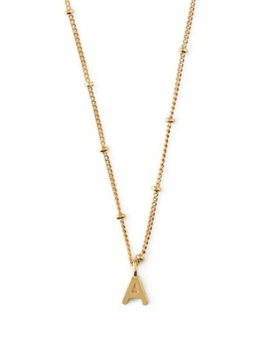 Satellite Chain Initial Necklace - Gold - at home