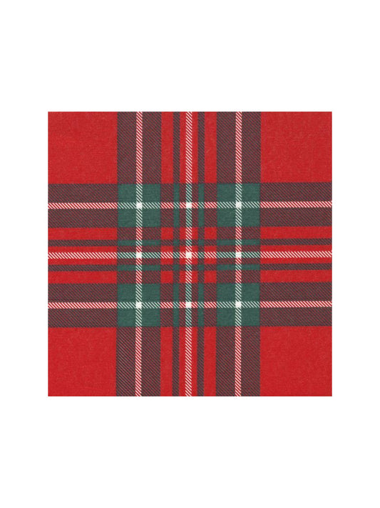 Servietter - Red Scottish 25x25cm - at home