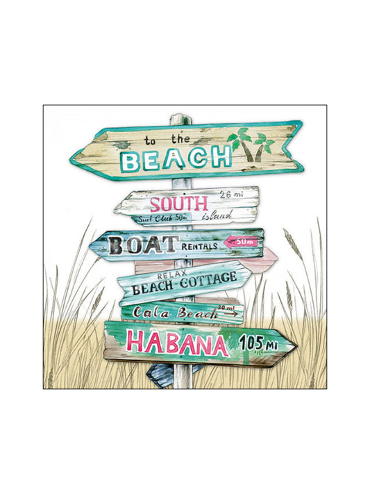 Servietter - Road Signs Sand 33x33cm - at home