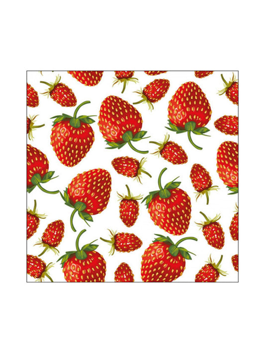 Servietter - Strawberries 33x33cm - at home