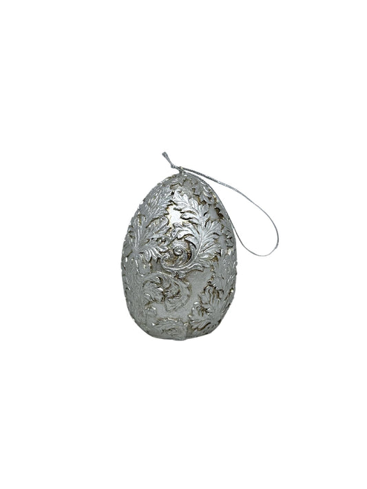 Sølv Egg Med Utskjæring 10cm - at home